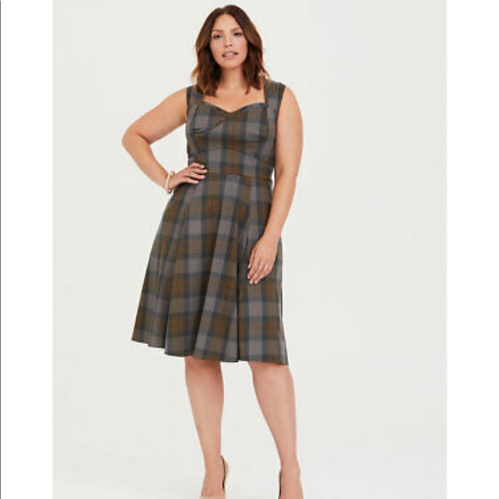 Torrid Outlander Tartan Wrap Bodice Swing Dress